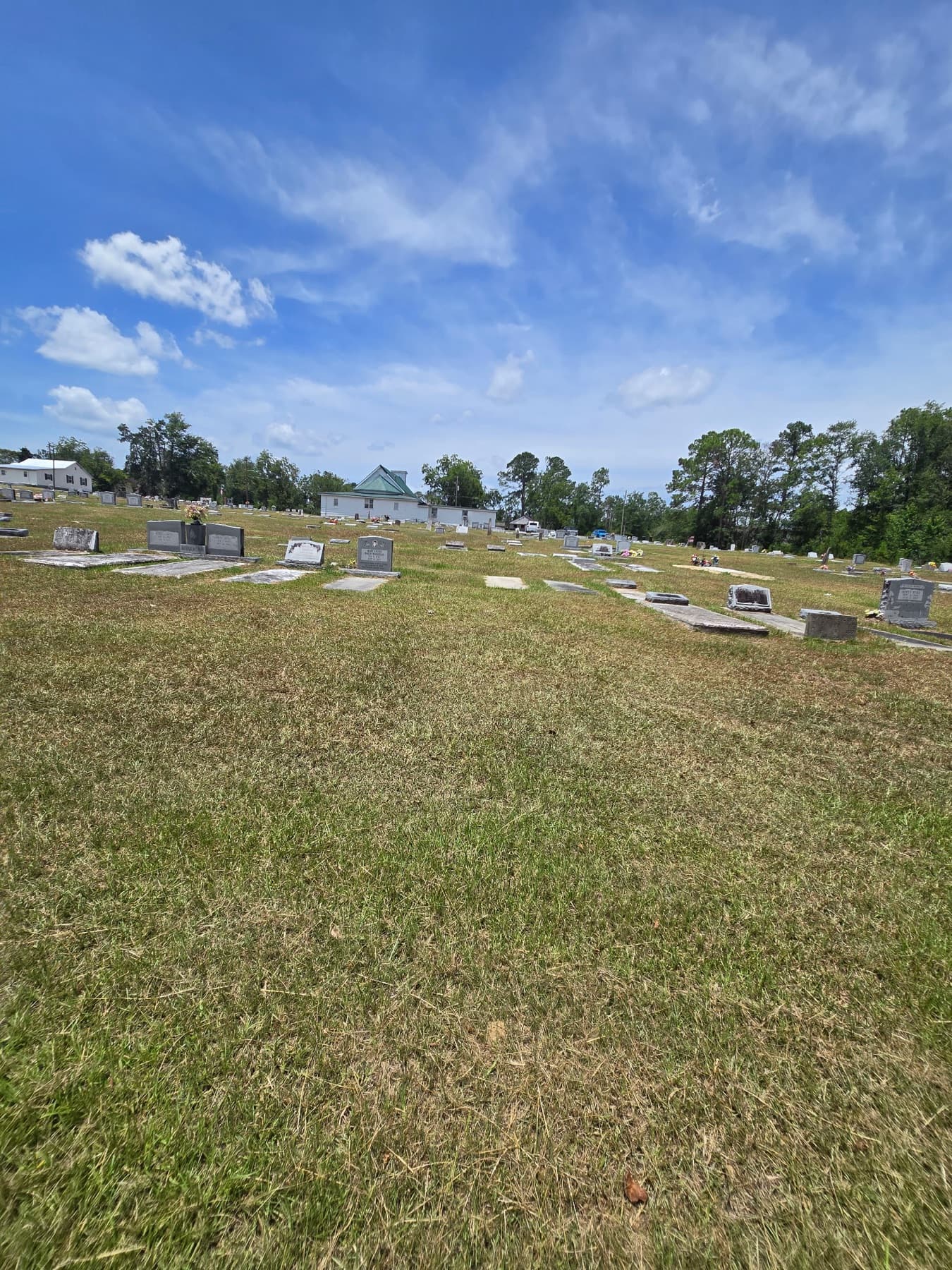 Live Oak Missionary Baptist Church seen across the field today